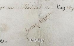 Napoléon BONAPARTE Document / lettre signée Brevet Officier Cavalerie 1803