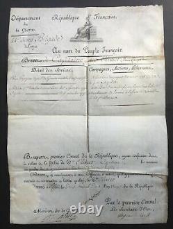 Napoléon Bonaparte Document / lettre signée Brevet Capitaine 1803