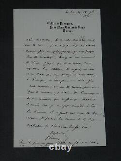 Napoléon Jérôme Bonaparte Lettre autographe signée à sa sour Mathilde, 1875