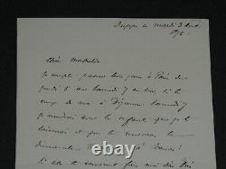 Napoléon Jérôme Bonaparte Lettre autographe signée à sa sour Mathilde, 1875