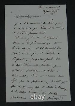 Napoléon Jérôme Bonaparte Lettre autographe signée à sa sour Mathilde 1876