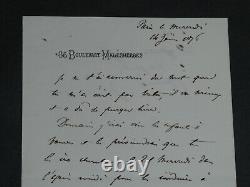 Napoléon Jérôme Bonaparte Lettre autographe signée à sa sour Mathilde 1876