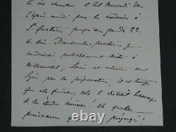 Napoléon Jérôme Bonaparte Lettre autographe signée à sa sour Mathilde 1876