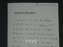 Napoléon Jérôme Bonaparte Lettre autographe signée adressée à sa sour Mathilde