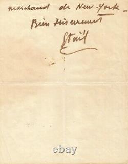 Nicolas de STAËL Lettre autographe signée à propos de ses lithographies