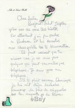 Niki de SAINT PHALLE Lettre autographe signée sur son nouveau parfum