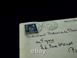 Octave Mirbeau Lettre autographe signée sur le livre de la Vie! 1890