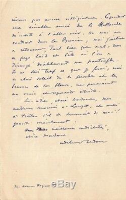 Odilon REDON / Lettre autographe signée / A propos de Stéphane Mallarmé. 1898