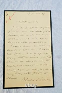 Olivier Merson 3 belles lettres autographes manuscrites & signées