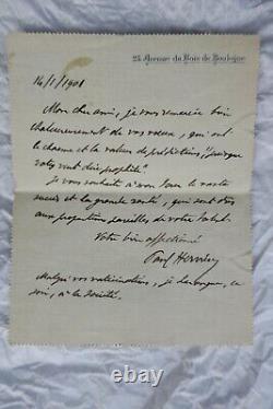 PAUL HERVIEU lettres & cartes autographes manuscrites & signées