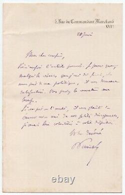 POINCARÉ (Raymond) Lettre autographe signée adressée à M. Leyret s. L. N. D