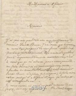 PROUDHON Louise ACKERMANN (1813-1890), poétesse Lettre autographe signée