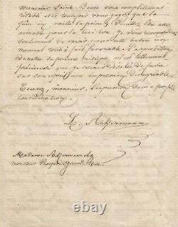 PROUDHON Louise ACKERMANN (1813-1890), poétesse Lettre autographe signée