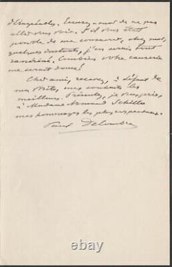 Paul DELOMBRE Lettre autographe signée à Armand SCHILLER RARE