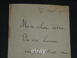 Paul DESCHANEL BELLE LETTRE AUTOGRAPHE SIGNÉE CONDOLÉANCES GUERRE 14/18 1916