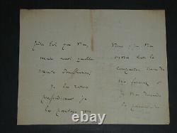 Paul DESCHANEL BELLE LETTRE AUTOGRAPHE SIGNÉE CONDOLÉANCES GUERRE 14/18 1916