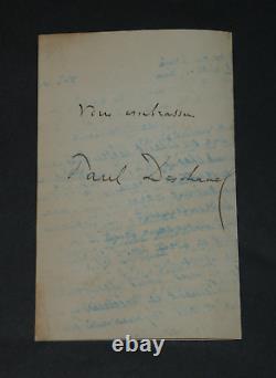 Paul DESCHANEL BELLE LETTRE AUTOGRAPHE SIGNÉE CONDOLÉANCES GUERRE 14/18 1916