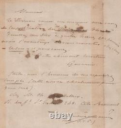 Paul Gavarni Lettre autographe signée concernant Masques et Visages 1850
