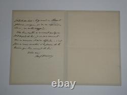 Paul HERVIEU LETTRE AUTOGRAPHE SIGNÉE À Léon DAUDET Mort d'Alphonse Daudet 1898
