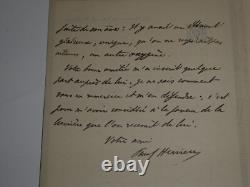 Paul HERVIEU LETTRE AUTOGRAPHE SIGNÉE À Léon DAUDET Mort d'Alphonse Daudet 1898