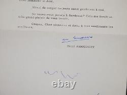 Paul Morand Lettre autographe signée Automobile Club Manuscrit