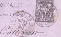 Paul VERLAINE Carte lettre autographe signée 1888 rue Royer-Collard