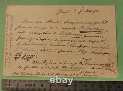 Paul VERLAINE Carte lettre autographe signée 1888 rue Royer-Collard