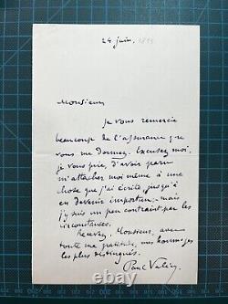 Paul Valéry, Deux Lettres Autographes signées, 1895