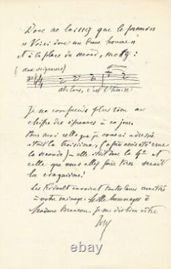 Paul d'IVRY Lettre autographe signée ET page manuscrite autographe trois portées