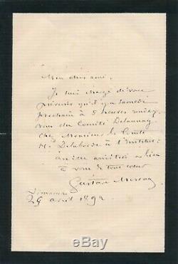 Peintre Gustave Moreau lettre autographe signée Elie Delaunay Henri Laborde