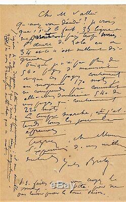 Peintre Jules Breton lettre autographe signé calibrage livre composition Lemerre