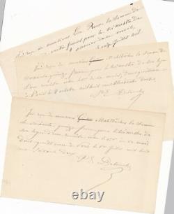 Peintre Paul-Emile DESTOUCHES lettre autographe signée ET dessin 7 croquis