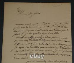 Philibert Curial Lettre autographe signée à Charles Yves Coëtlosquet 1824