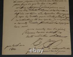 Philibert Curial Lettre autographe signée à Charles Yves Coëtlosquet 1824