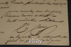 Philibert Curial Lettre autographe signée à Charles Yves Coëtlosquet 1824