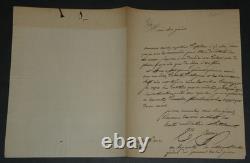 Philibert Curial Lettre autographe signée à Charles Yves Coëtlosquet 1824