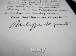 Philippe SOUPAULT lettre autographe signée 1966