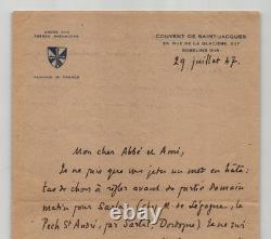 Pie Raymond Régamey Lettre autographe signée Manessier Rouault Musée Nantes 1947
