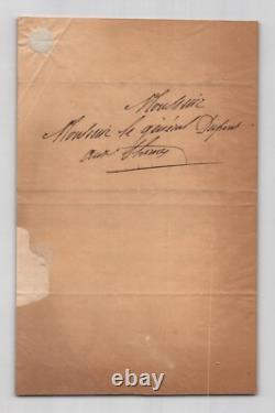 Pierre Didot-Lettre autographe signée P l'aîné à Mr le général Dupont 1838