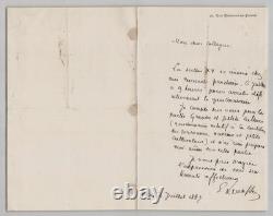 Pierre Émile Levasseur Lettre autographe signée questionnaire 1887