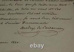 Pierre-François Audry de Puyravault Lettre autographe signée à J. Laffitte 1840