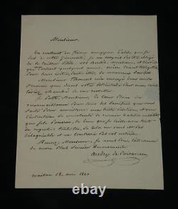 Pierre-François Audry de Puyravault Lettre autographe signée à J. Laffitte 1840