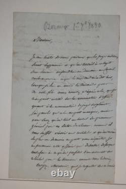Pierre-Jean BÉRANGER (1780-1857), chansonnier, poète Lettre autographe signée