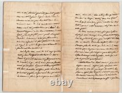 Pierre-Jean de Béranger Longue lettre autographe signée Passy 1849 4 pages