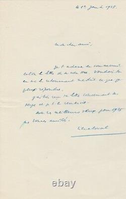 Pierre LAVAL Lettre autographe signée seconde guerre mondiale