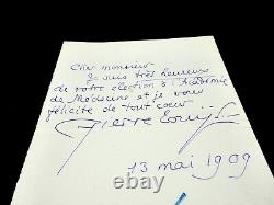 Pierre Louÿs Bel autographe sur Lettre manuscrite signée Académie 1909