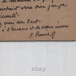 Pierre PUVIS DE CHAVANNES carte lettre autographe signée à DURAND TAHIER peintre