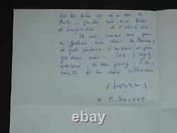 Pierre SOUDET ÉMOUVANTE LETTRE AUTOGRAPHE SIGNÉE À Pierre LECUIRE 1975