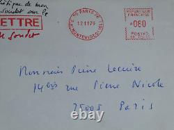 Pierre SOUDET ÉMOUVANTE LETTRE AUTOGRAPHE SIGNÉE À Pierre LECUIRE 1975