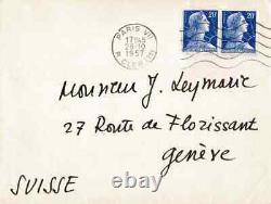 Pierre SOULAGES Lettre autographe signée. Son exposition à New-York en 1958